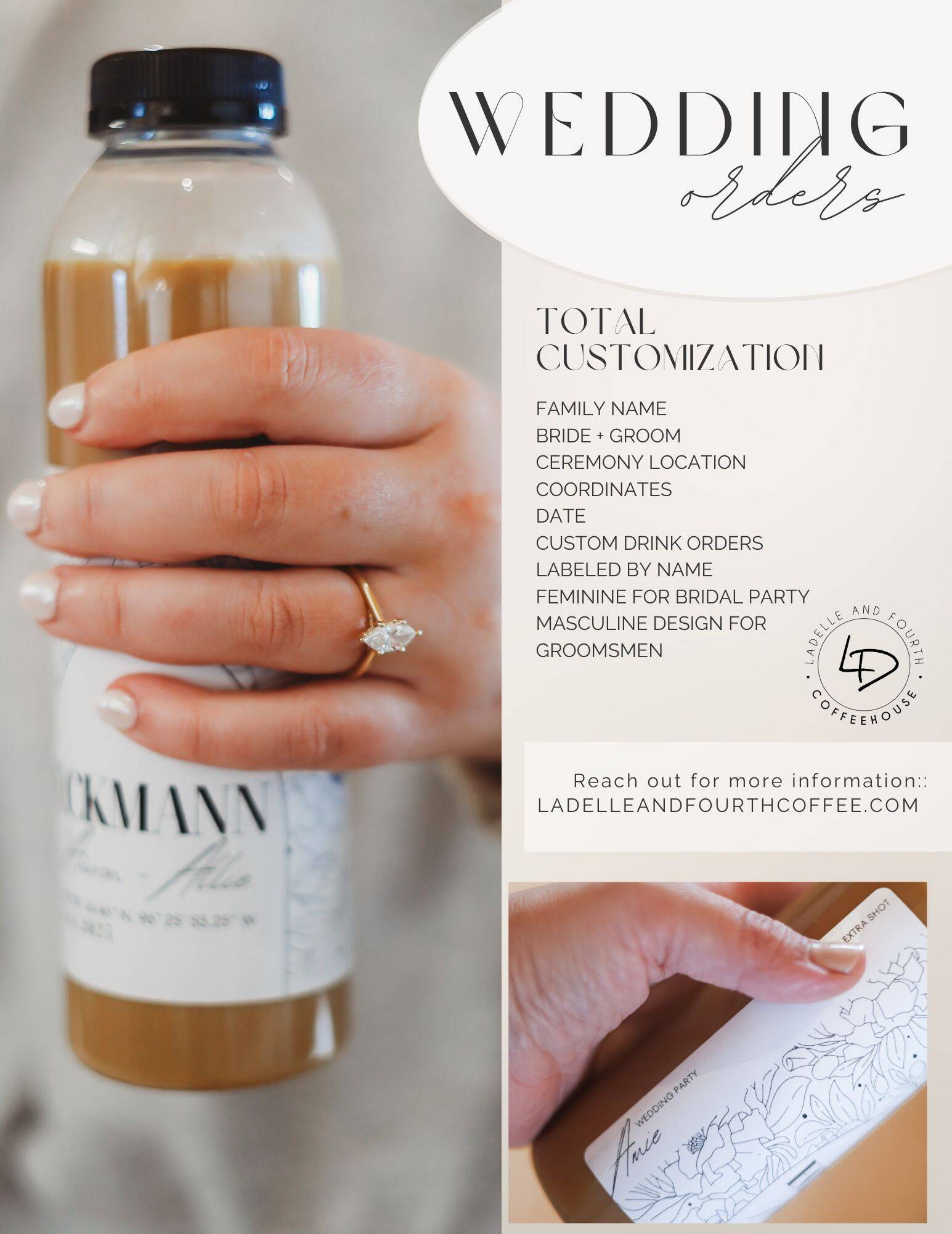 Wedding Bottled Drinks | LaDelle and Fourth Coffeehouse